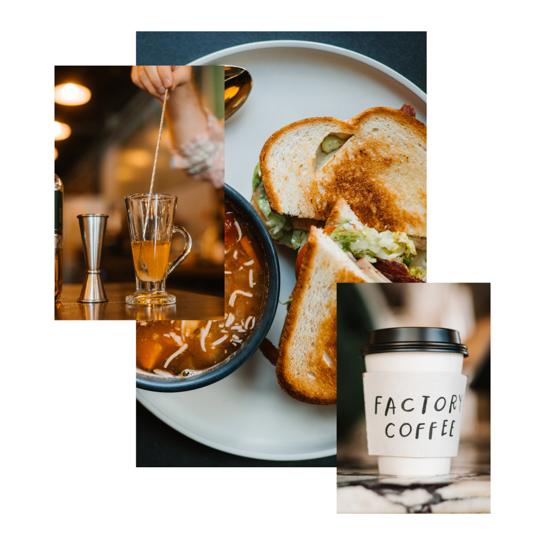 Selection of pastries and snacks available at Factory Coffee