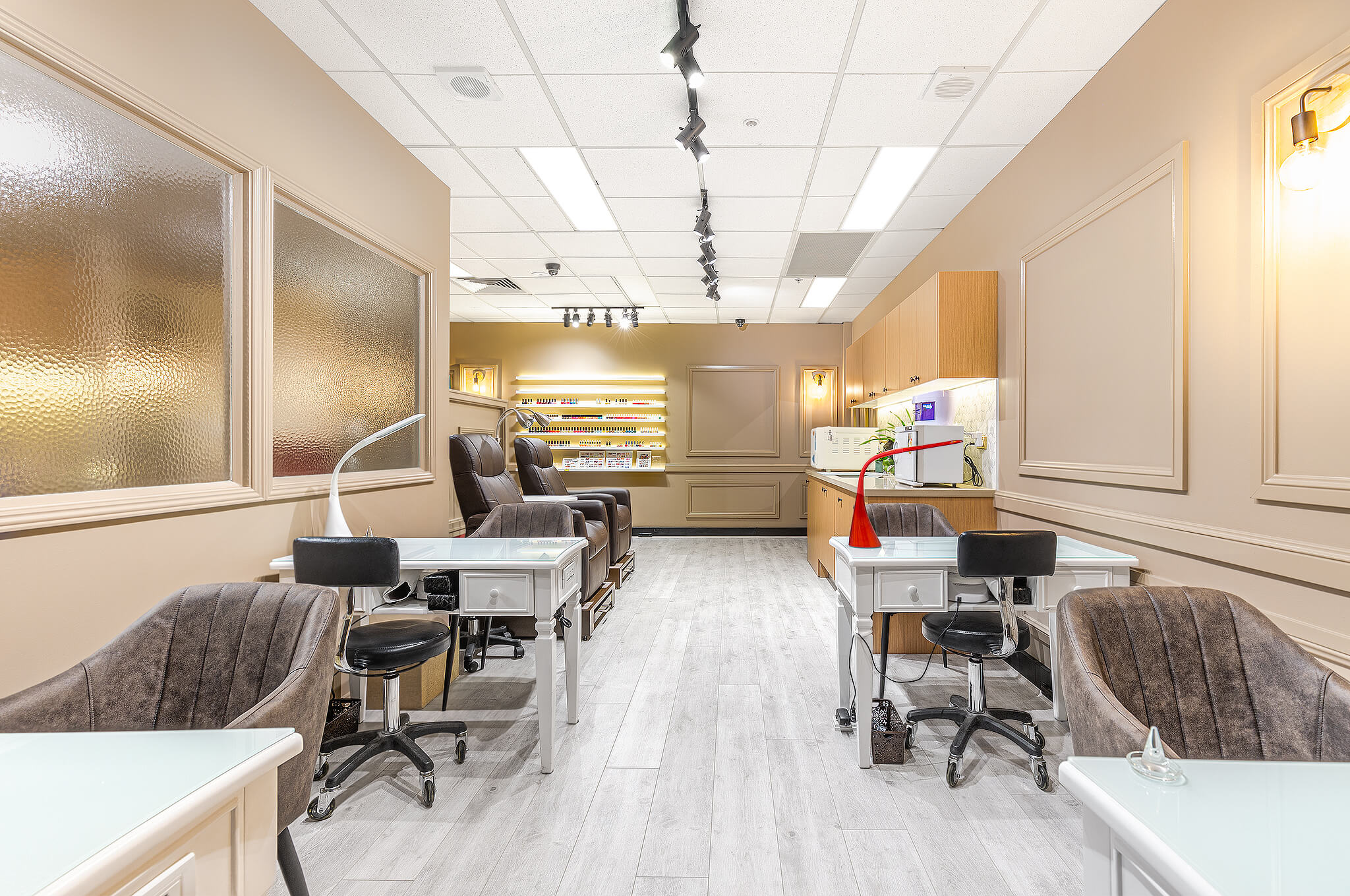 Salon inside view from window side